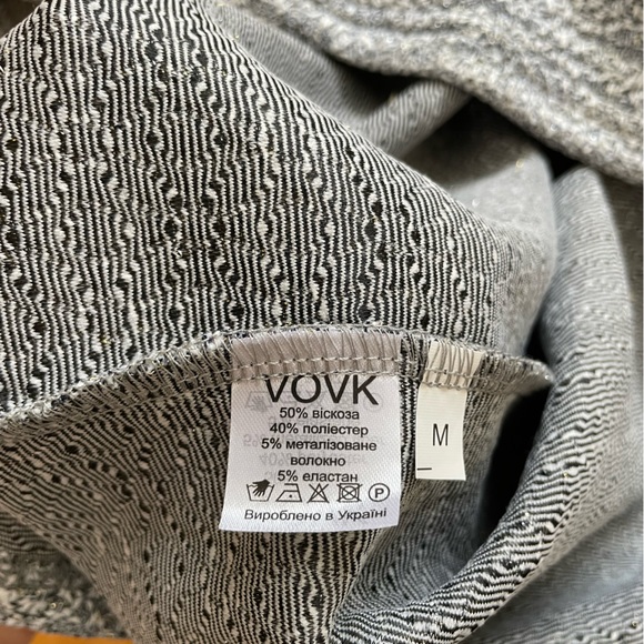 Grey/white off jersey dress with white collar - Picture 8 of 12